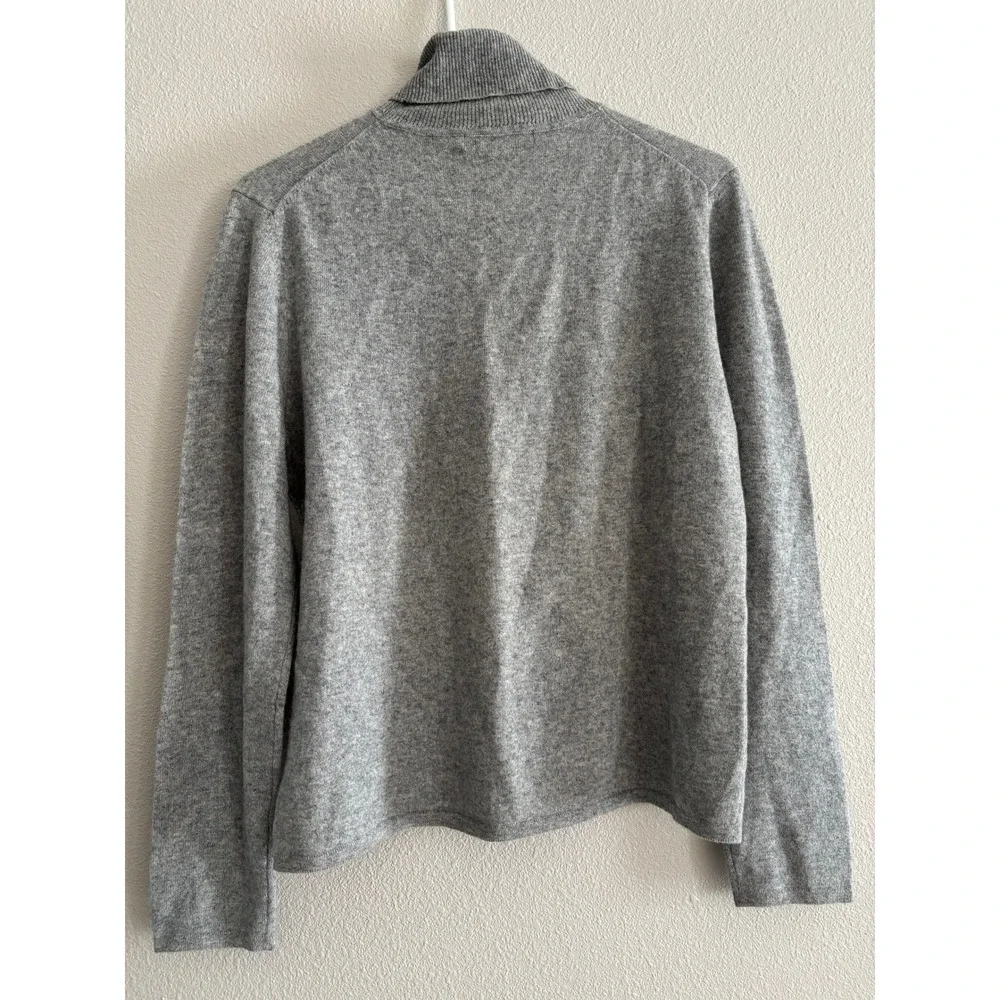 Deane & White Cashmere Turtleneck Sweater Womens Large Gray Quiet Luxury Capsule